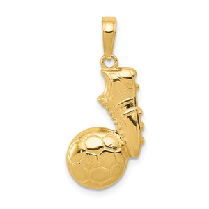 14KT Gold Soccer Ball and Shoe Pendant
