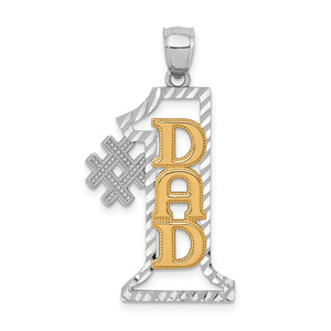 14KT Gold Two-tone #1 DAD D/C Pendant