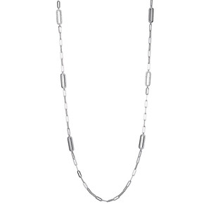 Sterling Silver Station Necklace made with Paperclip Chain (3mm