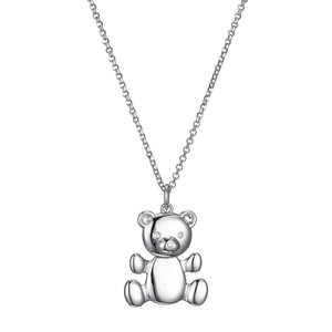 Sterling Silver Necklace with Movable Cubic Zirconia  Bear PendantSXN3306WZ17