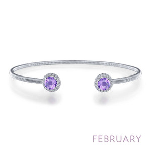 Lafonn February Birthstone Bracelet in Platinum Bonded Sterling Silver