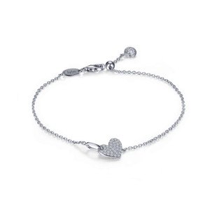 Lafonn Shimmering Heart Bracelet in Platinum Bonded Sterling Silver