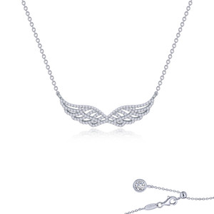 Lafonn Angel Wings Necklace bonded in Platinum