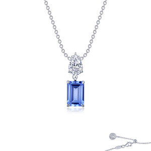 Lafonn Fancy Drop Necklace bonded in Platinum