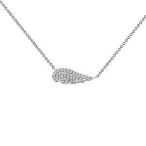 Lafonn 0.33 CTW Angel Wing Necklace bonded in Platinum