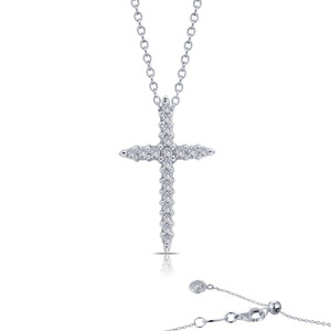 Lafonn 0.37 CTW Cross Pendant Necklace bonded in Platinum