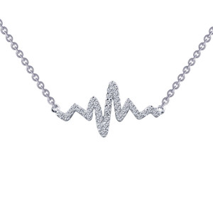 Lafonn 0.39 CTW Heartbeat Necklace bonded in Platinum