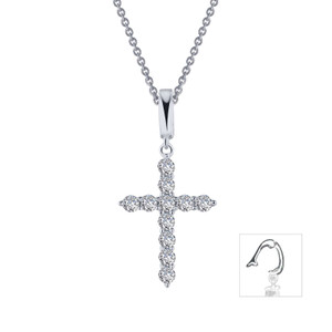 Lafonn 0.55 CTW Cross Pendant Necklace bonded in Platinum
