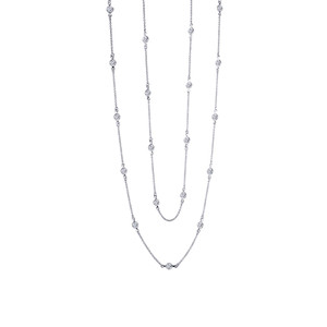 Lafonn Classic Station Necklace bonded in Platinum