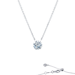 Lafonn Frameless Solitaire Necklace bonded in Platinum