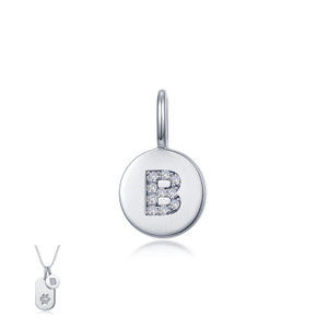 Lafonn Letter B Charm bonded in Platinum