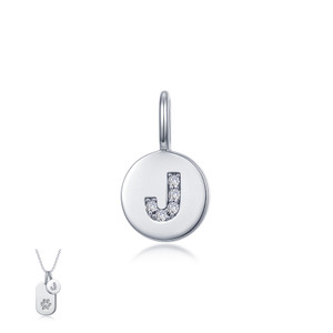 Lafonn Letter J Charm bonded in Platinum