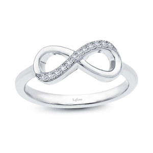 Lafonn 0.17 CTW Infinity Ring bonded in Platinum