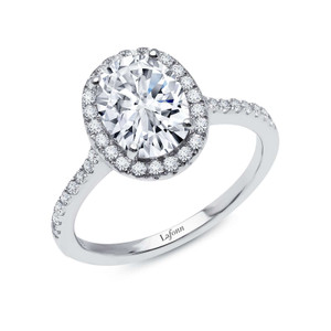 Lafonn 2.26 CTW Halo Engagement Ring bonded in Platinum