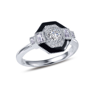 Lafonn Vintage Inspired Engagement Ring bonded in Platinum R0283CBP05