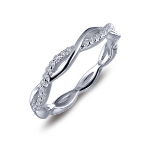 Lafonn 0.52 CTW Twist Wedding Band bonded in Platinum R0211CLP05