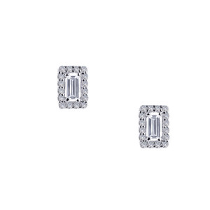 Lafonn 0.52 CTW Halo Stud Earr ings in Sterl ing Silver Bonded with Plat inum