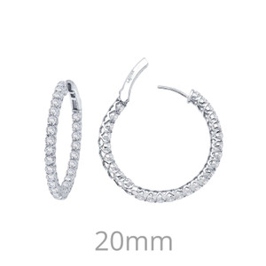 Lafonn 2 CTW Hoop Earr ings in Sterl ing Silver Bonded with Plat inum