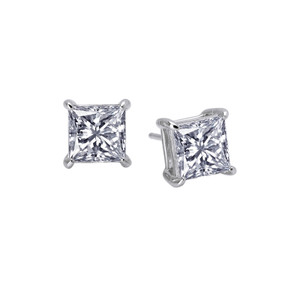 Lafonn 4 CTW Stud Earr ings in Sterl ing Silver Bonded with Plat inum