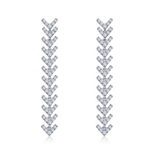 Lafonn Fancy Fishbone Earr ings in Sterl ing Silver Bonded with Plat inum