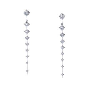 Lafonn Icicle Drop Earr ings in Sterl ing Silver Bonded with Plat inum