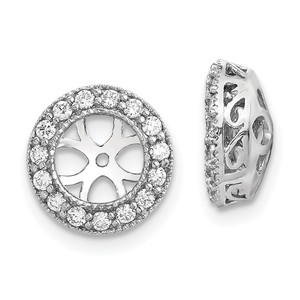 14k White Gold AA Diamond Earring Jacket