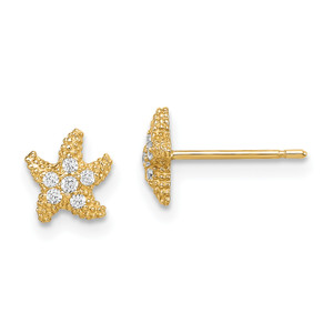 14k Madi K Cubic Zirconia Starfish Post Earrings