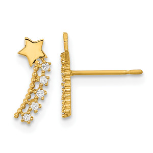 14k Madi K Kids Cubic Zirconia Shooting Star Post Earrings