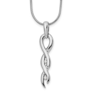 White Ice Sterling Silver Rhodium-plated Diamond 18 Inch Twist Necklace with 2 Inch Extender