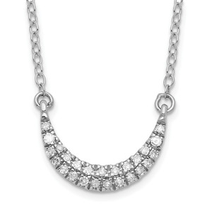 Sterling Silver Polished Diamond U Shape Necklace