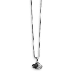 Sterling Silver Black and White Diamond Pendant