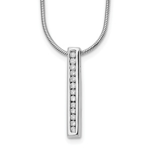 14K White Gold Lab Grown Diamond Vertical Bar Necklace