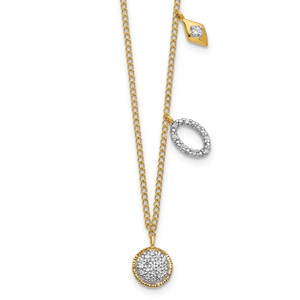14k Diamond Circles 18 inch Necklace