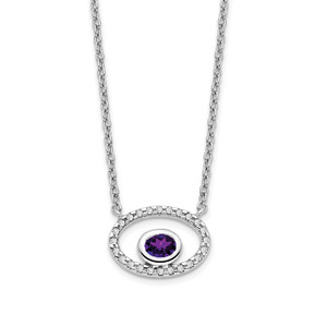 Oval Gemstone & Diamond Necklaces