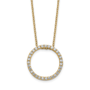 14k Diamond Circle 18 inch Necklace
