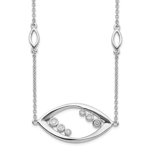 14k White Gold Fancy Diamond 18in Necklace