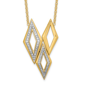 14k Polished Fancy Diamond 18in Necklace