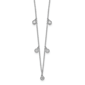 14k White Gold 5-station Diamond 18in Necklace