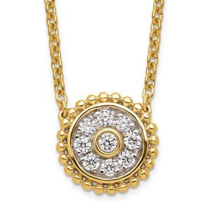 14K Lab Grown Diamond SI1/SI2, G H I, Circle Necklace