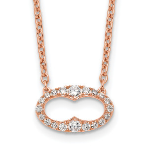 14k Fancy Rose Gold Diamond 18in Necklace