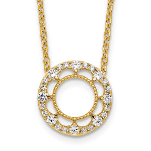 14k Fancy Circle Diamond 18in Necklace