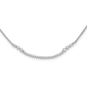 14K White Gold Lab Grown Diamond Tennis Style Bolo Adjustable Necklace