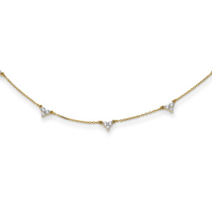 14k Diamond Multi Station 16 inch Necklace