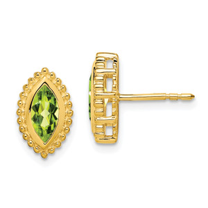 14k Marquise Peridot Post Earrings