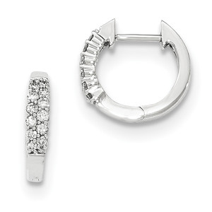 14k White Gold Diamond and Sapphire Polished J Hoop Earrings XE3120S/AA