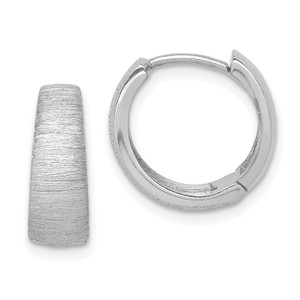 14K White Gold Textured Hoop Earrings TL1133