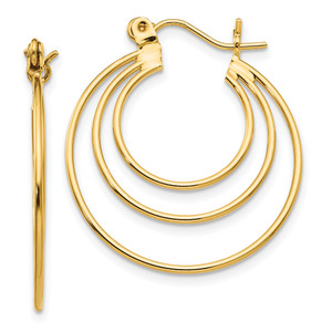 14k Tapered Square Hoop Earrings TL689