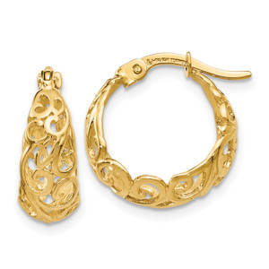 Leslie's 14K Polished Hinged Hoop Earrings