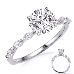 14KT Gold Diamond Engagement Ring Setting  EN4771-4.2MWG