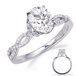 14KT Gold Diamond Engagement Ring Setting  EN7325-6X4MOVWG